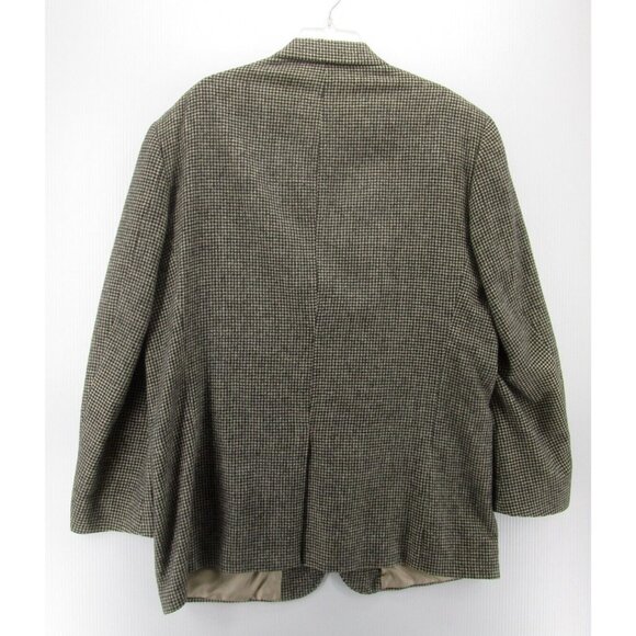 Eddie Bauer Sport Coat 46 Tall AKA Houndstooth Blazer Camel Flannel - Picture 8 of 12